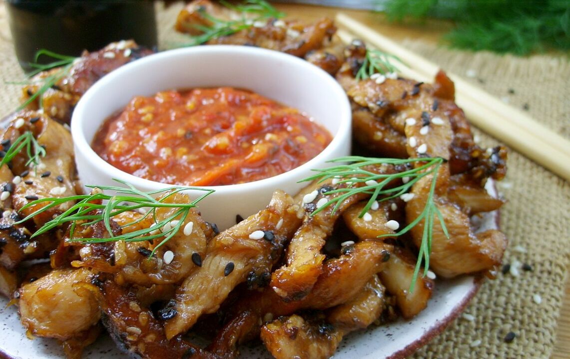 poulet à la sauce soja dans un régime préféré